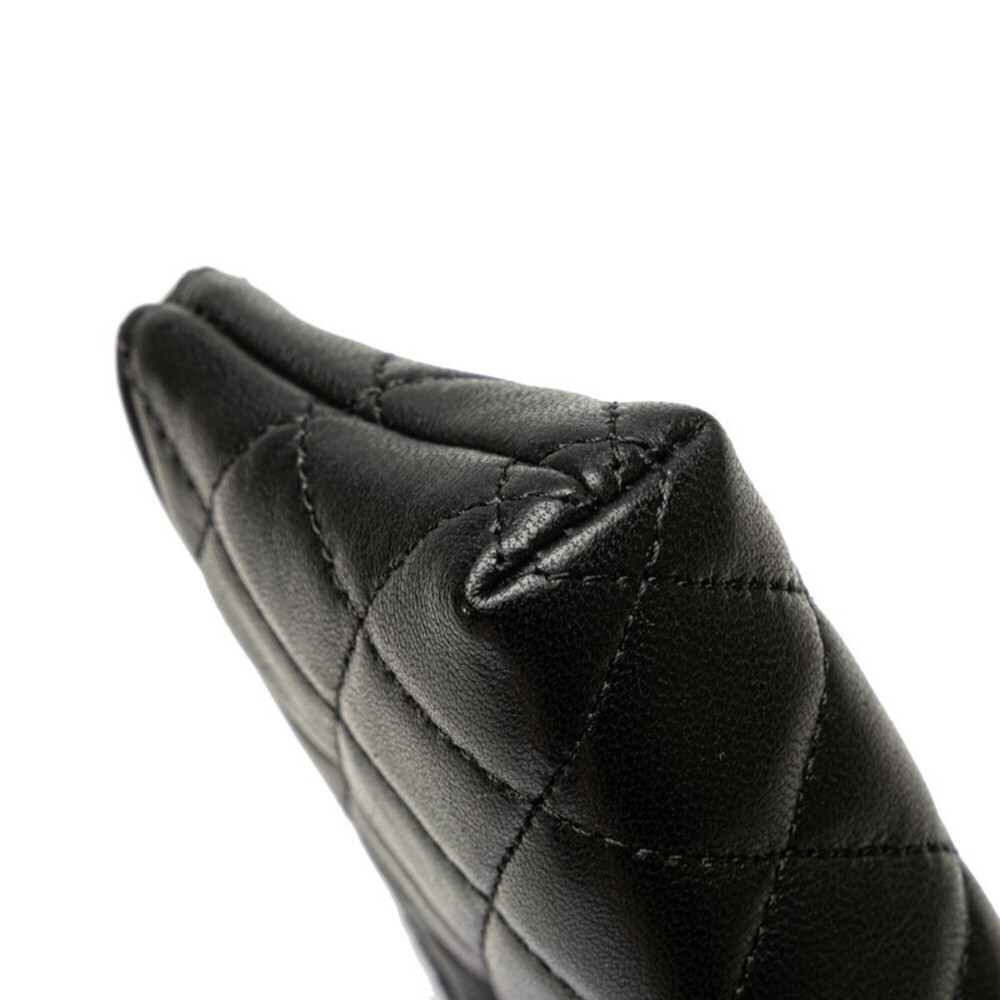 CHANEL Authentic Black Lambskin Leather Logo Wallet - Picture 5 of 13